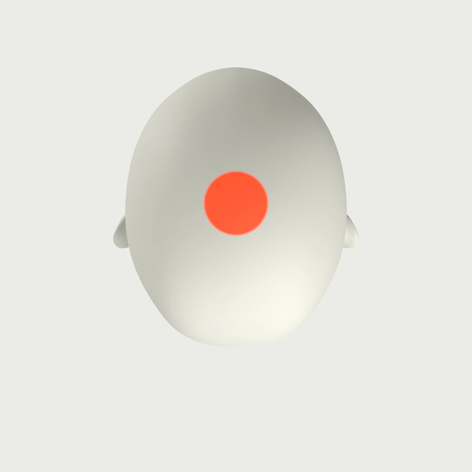 A head from above, with an orange area on the top.